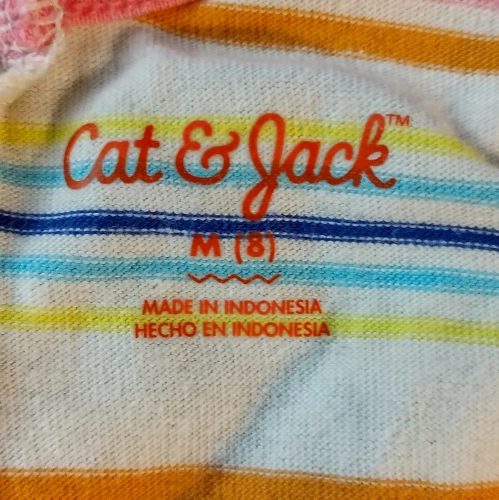 Cat & Jack Girls Rainbow Striped Cross Back Knit Sleeveless Romper Shorts Size 8 - Picture 11 of 15